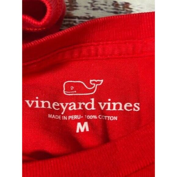 Vineyard Vines Mens Good Boy Long-Sleeve Pocket Tee Shirt Graphic Print Red M - Picture 5 of 9